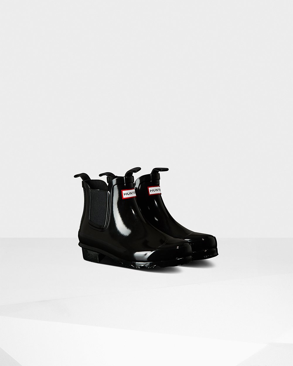 Kids Hunter Original Big Gloss | Chelsea Boots Black | NZ-17038-ERPV